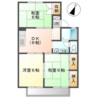 セジュール小松原A【2階】の間取り