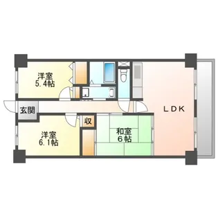プレステージ上山手【4階】の間取り