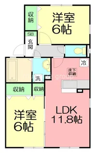 Vent Vert E(ヴァンヴェール イー)【1階】の間取り