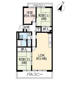 URグリーンタウン槇島【5階】の間取り
