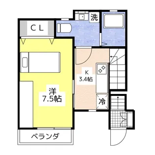 グレースコート亘理B棟【2階】の間取り