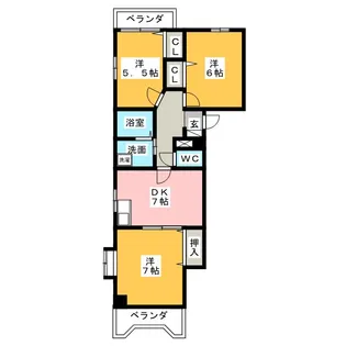 サンベル中花【2階】の間取り