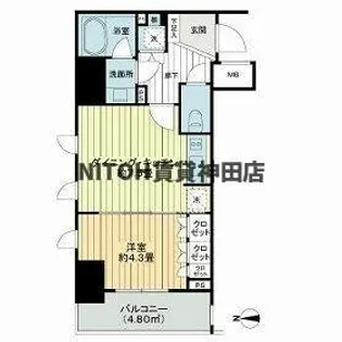 ライオンズ浅草橋ミレス【8階】の間取り