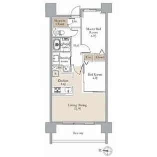レジディア仙台北四番丁プレイス【10階】の間取り