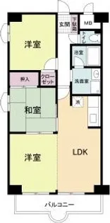 都島北通りマンション【3階】の間取り