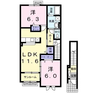 オアシス【2階】の間取り