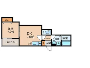 Luminus Rinku North【1階】の間取り