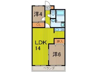 エステート伊田【1階】の間取り