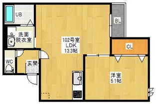 Grandtic la riviera(ラ リヴィエラ)【1階】の間取り