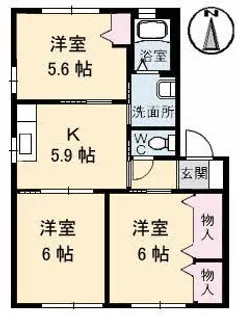 シャーメゾン ジョリー・オー II番館【1階】の間取り