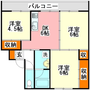 ビレッジハウス伊川 2号【4階】の間取り