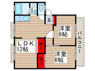 パ-クハイツB棟【2階】の間取り