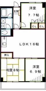 三鷹ロイヤルハイツ【11階】の間取り