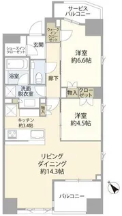 ザ・マジェスティコート目黒【13階】の間取り
