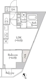 ルミーク関内II【4階】の間取り