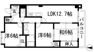 パレフルール【6階】の間取り