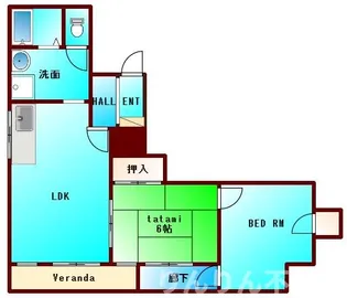 グランシャトーレインボー【8階】の間取り