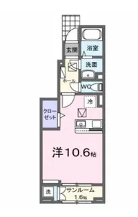 エムズガーデンB【1階】の間取り