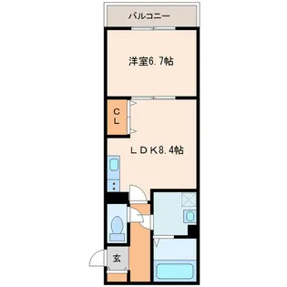 アップウェル中央【4階】の間取り