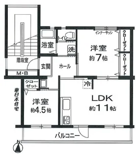 成田第一分譲住宅 12号棟【3階】の間取り