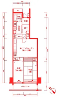 ルリエ横浜長者町【4階】の間取り