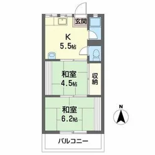 鳳アパート(オオトリ)【2階】の間取り