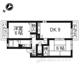 ボンジュール岡山手2番館【1階】の間取り