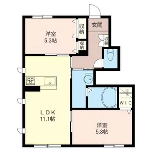 サニングデール シャーメゾン【1階】の間取り