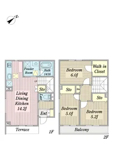 グリシーヌ ヴィラIIIの間取り