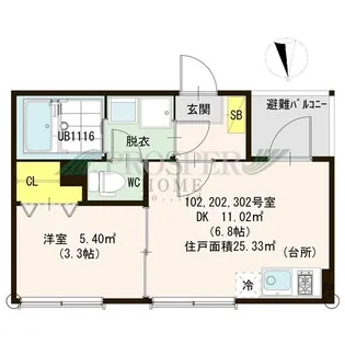 ハーモニーテラス新今里【1階】の間取り
