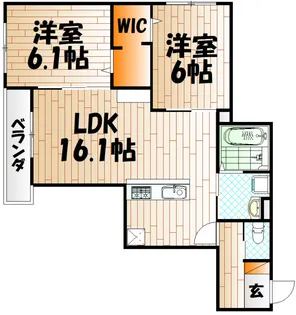 メゾンルボア大里【2階】の間取り