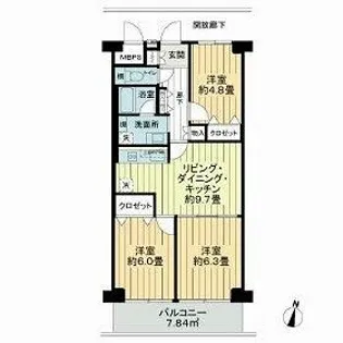 ニューライフマンション木場【1階】の間取り