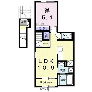 ミドルビレッジ ヒロ 8【2階】の間取り