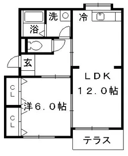 クレール弥生【1階】の間取り