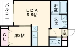 ジーメゾン奈良大安寺【3階】の間取り