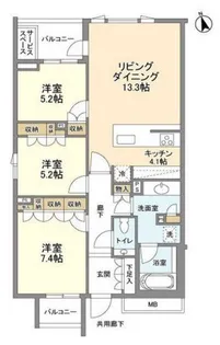 ザ・パークハウス広尾羽澤【3階】の間取り