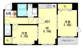 プレジール【4階】の間取り