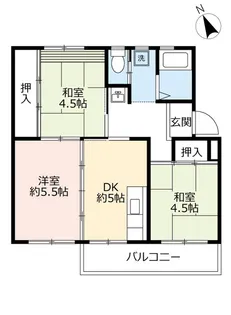 UR朝倉【1階】の間取り