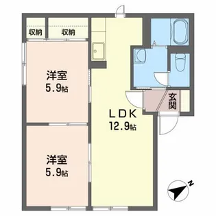 メゾンさこう【1階】の間取り
