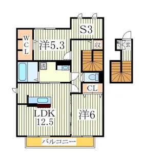 プリマヴェーラA【2階】の間取り