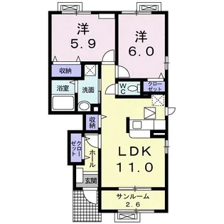 メイク・レジェンドC【1階】の間取り