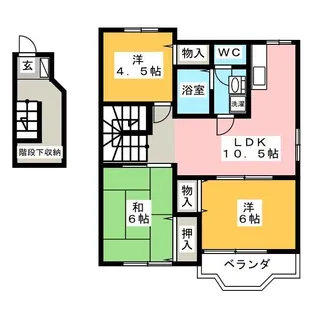 グランドールII C【2階】の間取り