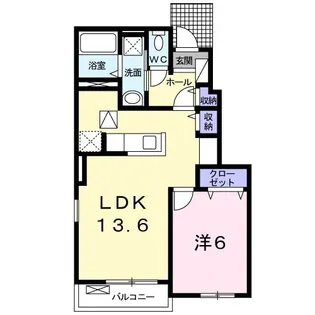 カーサ アバンツァートII【1階】の間取り