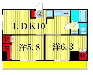 ハタノコーポ【2階】の間取り
