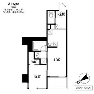 THE天神シティ【3階】の間取り