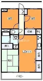 レジダンスボヌール籠原【1階】の間取り