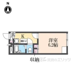 レオパレス西長洲【1階】の間取り