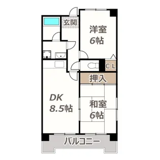 ヴァンクール住吉【3階】の間取り