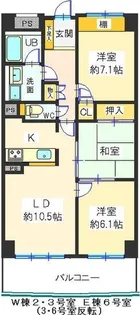 ザシーン城北【9階】の間取り