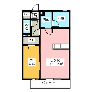 ハーベスト横井【2階】の間取り